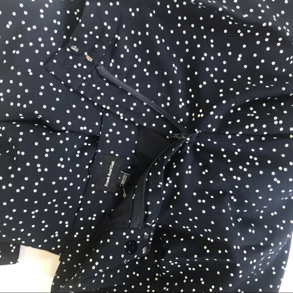 Frank And Oak NEW Polka Dot Trousers Pants Pleats Zipper Fly Pockets Lined Wide - Picture 11 of 16